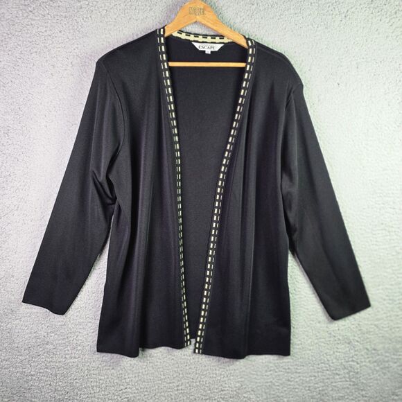 Howard Wolf Escape Cardigan XL Black VTG Metallic Trim Removable Shoulder Pads - Picture 1 of 16